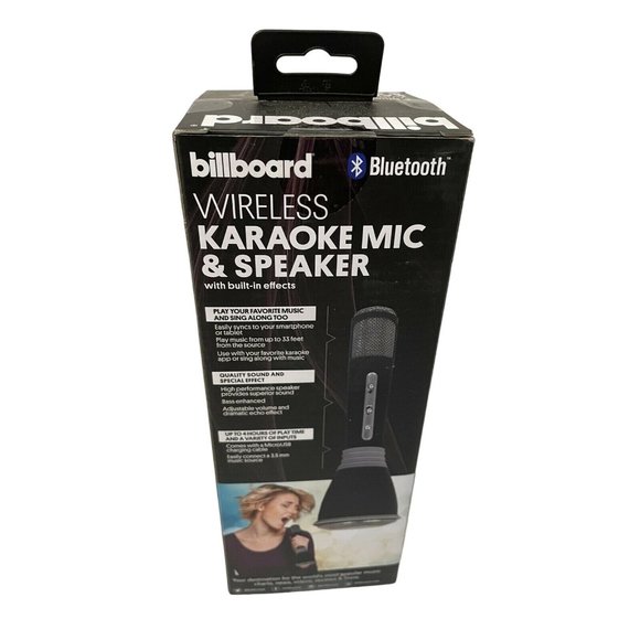 Billboard Wireless Bluetooth 4 hours Play sing time Range 33 ft Black Recycle Pl - Picture 3 of 6